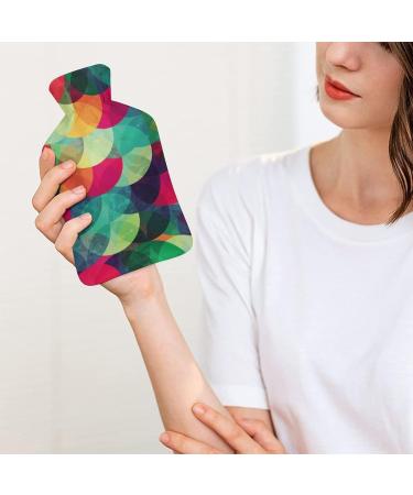 Hot Water Bottle with Lid | Circles Pattern Rubber Hot Water Bag for Pain Relief & Cramps | Foot Warmer & Therapy - Buy Online on GoSupps.com