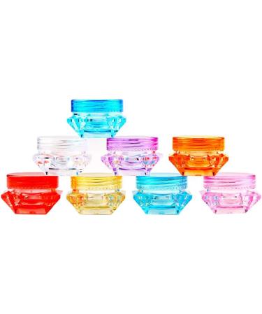 Desikixudy Cosmetic Sample Container Plastic Clear Cosmetic Pot Jars with Screw Cap Lid for Eye Shadow Nails Powder Jewelry - Buy Online on GoSupps.com