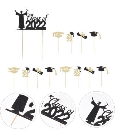 Cabilock 13pcs decorations paper cup props Glitter Cake Decoration dessert toppers cake congrats food toothpick toothpick card stock graduation season Insert card graduation cupcake picks - Buy Online on GoSupps.com