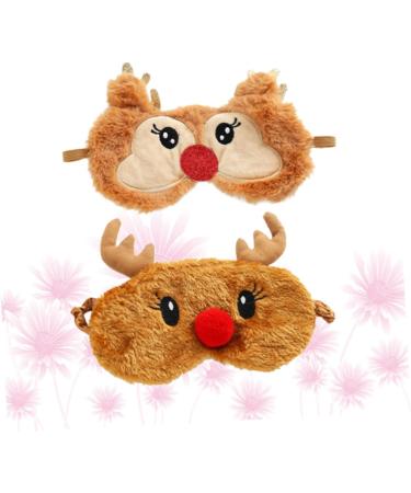 Shop NOLITOY 4 Pcs Animal Eye Masks | Plush Rudolph Eye Cover for Travel & Sleep | Soft Blindfolds for Comfort & Style - Buy Online on GoSupps.com