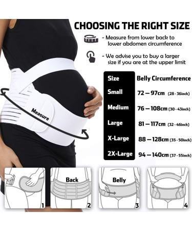 FITTOO Maternity Support Belt - Pregnancy Belly Back Brace - White, Size Medium - Buy Online on GoSupps.com