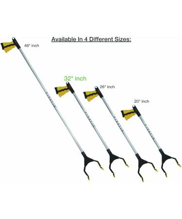PikStik Pro P-321 Aluminum Reacher | 32 Inch, Wide 5.5 Jaw, 360 Rotating Jaw | Durable, Rust-Proof | Unique Handle, Trigger | 1 Year Warranty | Yellow - Buy Online on GoSupps.com