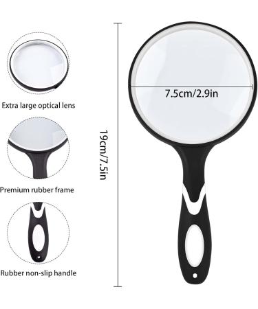 Big Magnifying Glass 10X Magnifying Glass for Kids Applied to Science Books Newspaper Reading Insects Hobby Observation Premium Non-Slip Soft Hand Shank Magnifying Glasses for Seniors Kids Black - Buy Online on GoSupps.com