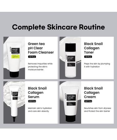  Valentine's Day Gift Set coxir Black Snail Collagen Starter Kit Cleanser Toner Serum & Cream | Repairing Snail Mucin Skincare Set Hydrating Korean Beauty Routine for Women (4-Piece) - Buy Online on GoSupps.com