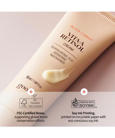 GOODAL Black Carrot Retinol Cream 1.69 fl.oz (50ml) Beginner Friendly Korean Skin Care Moisturizer with Retinol Niacinamide Pore minimizer 48H Lasting Hydration Anti-Aging Daily Cream - Buy Online on GoSupps.com