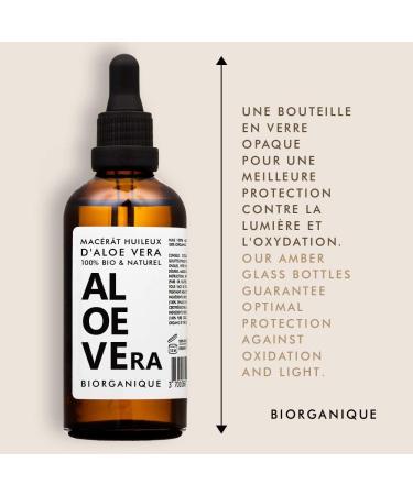 Organic Aloe Vera Oily Macerate - 100% Pure Natural Vegan & Organic - 100ml - Care for Face Skin and Hair - Buy Online on GoSupps.com