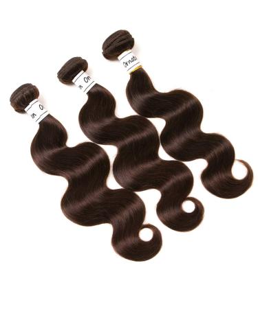 Dark Brown Brazilian Body Wave Human Hair Bundles - 16 18 20 Inch #2 Color - 100% Virgin Hair Extensions - Buy Online on GoSupps.com