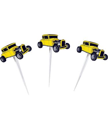 Yellow Classic Car Cupcake Party Decorations for Men Boys Car Themed Party Supplies - Buy Online on GoSupps.com