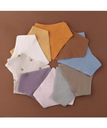 Uposao Organic Cotton Baby Bandana Dribble Bibs | Super Soft & Absorbent | Adjustable Button | Unisex | One Size - Buy Online on GoSupps.com