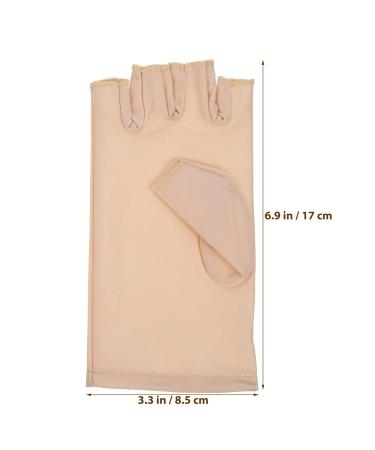 Lurrose 1 Pair nail gloves nail light nail lamp light protection glove UV gloves for gel manicures fingerless UV gloves fingerless gloves Nail supplies spandex Miss Beige - Buy Online on GoSupps.com
