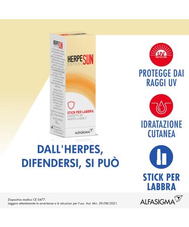 Alfasigma Herpesun Defend Stick Labbra 5ml - Effective Sun Protection for Lips | International Shipping Available - Buy Online on GoSupps.com
