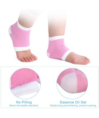 Gel Spa Heel Socks - Moisturizing Open Toe Foot Care for Cracked Heels & Dry Feet | Pain Relief Pedicure Treatment (Pink) - Buy Online on GoSupps.com