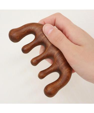 Wood Massage Comb - Sandalwood Head Scalp Comb | No Static Wide Teeth Hair Comb for Scalp Care - Buy Online on GoSupps.com