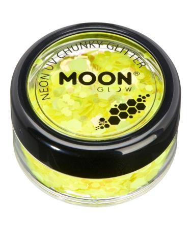 Smiffys Moon Glow - UV Neon Chunky Glitter Yellow 3g Single