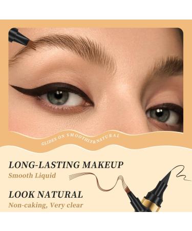 Buy Dual-Ended Microblading Eyebrow Pen - 2-in-1 Eyebrow Pencil & Eyeliner for Long-Lasting Looks (Black) | International Shipping - Buy Online on GoSupps.com