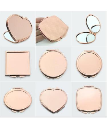 Purse Mirror Double Sided Foldable Pocket Cosmetic Mirror Compact Travel Makeup Tool Heart - Buy Online on GoSupps.com