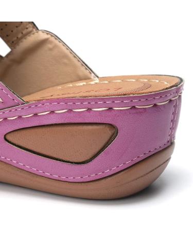 Buy Women's Wedge Heel Open Toe Sandals - Summer Flip-Flops - Synthetic Leather Size 38/40 EU (3 Blue) - Buy Online on GoSupps.com