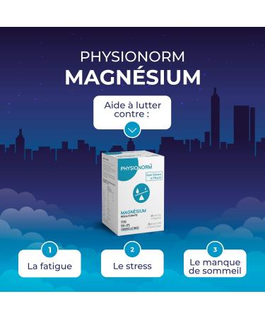 Physionorm Magnesium Bisglycinate - Anti-Fatigue Food Supplement - Omega 3 & Probiotic - Activates Melatonin & Regulates Sleep - 30 Capsules - Made in France - Buy Online on GoSupps.com