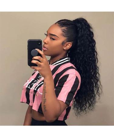 Hair Chignon Long Wavy Ponytail Extensions Brazilian Real Hair with Drawstring Hair Comb Curly Hair Bun Natural Wavy Black Hair Bun Messy Bun Hair Piece (Color : Drawstring Size : 16inch 100g) - Buy Online on GoSupps.com