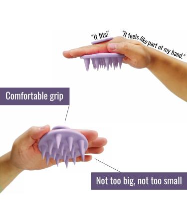 2-Piece Silicone Scalp Massage Brush Set | Mold-Resistant Head Massager for Hair Shampoo - Wakisaki Purple - Buy Online on GoSupps.com
