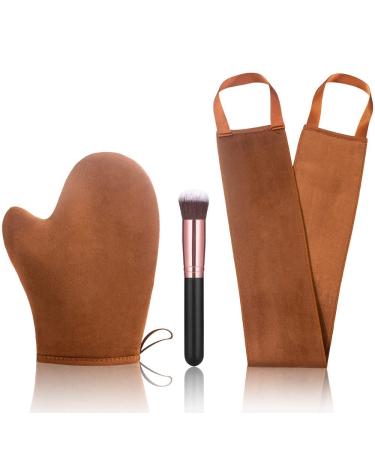 ANSPHIE 3 Pack Self Tanner Mitt Applicator Kit - Premium Sunless Tanning Mitts & Gloves Set with Double-Sided Waterproof Design for Streak-Free Application