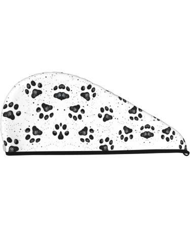 Dog Paw Pattern Coral Velvet Dry Hair Cap | Unisex Wet Towel Wrap for Bathroom Pool Party Beach & Home - Shop Now - Buy Online on GoSupps.com