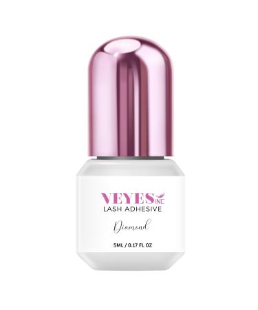 VEYES INC Lash Glue for Eyelash Extensions(S+ Diamond) 0.5-1 Sec Drying time Retention 7-9 Weeks Black Adhesive for Semi-Permanent Extensions Professional Use Only (0.17 fl.oz / 5ml)