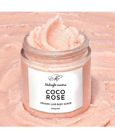 MIDNIGHT MANTRA Coco Rose Organic Luxe Body Scrub Enriched with Vitamin A and Natural Oils for Deep Skin Exfoliation 100% Natural Exfoliating Body Scrub Uk - Buy Online on GoSupps.com