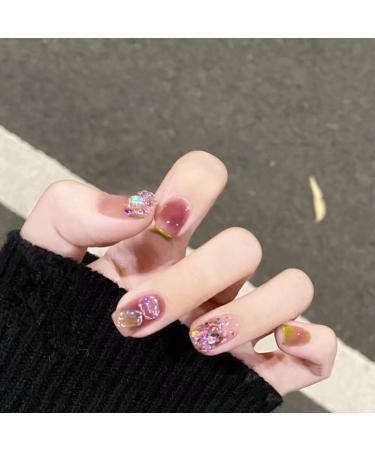 24Pcs/Set Press On Nails Succulent Grape Purple False Nails Acrylic Fake Nails Full Cover Nails Tips Artificial Finger Manicure Press on nails for Women and Girls - Buy Online on GoSupps.com