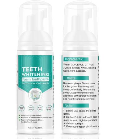Kids Foam Toothpaste for Electric Toothbrush | Fluoride-Free Natural Formula | Stain Removal & Deep Cleaning | 2PCs x 60ml - Buy Online on GoSupps.com