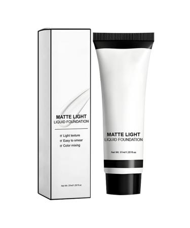 Xinhuju Liquid Face Make Up White Foundation Paint Stain Resistant Matte Formula | 37ml Skin-Friendly Cream with Easy Application and Even a Perfect Finish for Cosplay Party