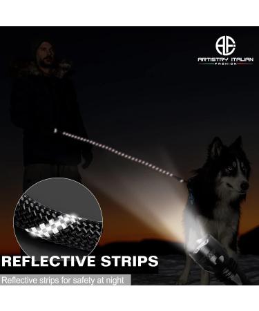 ARTISTRY 5 FT Rope Dog Lead for Medium Dog Strong Dog Leads for Large Dogs 150cm Highly Reflective Dog Leash Soft Padded Handle Dog Lead Durable Dog Lead for Small Dog (Black/White) - Buy Online on GoSupps.com
