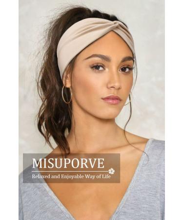 Boho Wide Headbands for Women - Non Slip Yoga Headbands 4 Pcs - Buy Online on GoSupps.com