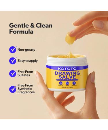 Kototo Naturals Drawing Salve Ointment for Boil & Cyst Removal Deep Ingrown Hair Splinter Remover Bee Sting Mosquito Itching Poison Ivy Gentle Ingredients for Skin (2.12 Oz) - Buy Online on GoSupps.com