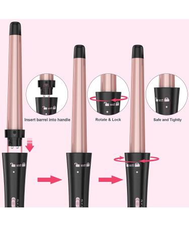 Buy Professional 5 in 1 Curling Wand Set - Interchangeable 3 Barrel Curling Iron with Ceramic Tourmaline - Perfect for Beach Waves & Curls - Worldwide Shipping - Buy Online on GoSupps.com