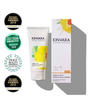 Buy Kinvara Hand & Nail Cream - 60ml | Jojoba & Cocoa Butter Lotion for Dry Hands | Vegan & Natural Hydrating Balm | All Skin Types - Buy Online on GoSupps.com