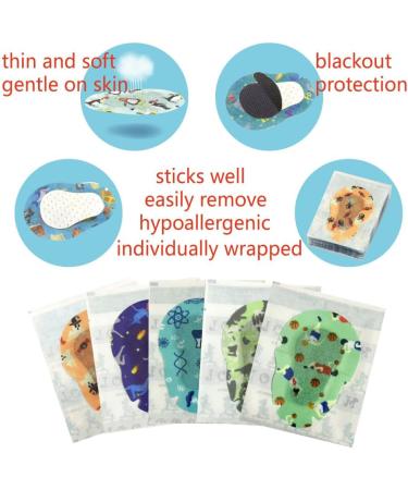 Adhesive Eye Patches for Kids - 30+3 Bonus Amblyopia Bandages 5 Fun Designs & Incentive Poster for Lazy Eye Treatment - Buy Online on GoSupps.com