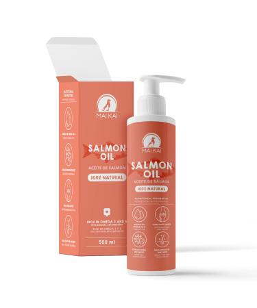 MAIKAI Salmon Oil for Dogs and Cats 500ml - 100% Natural - Rich in Omega 3 - Barf Supplement - Hair Loss Anti-inflammatory - Fish Oil - Food Supplement for Dogs