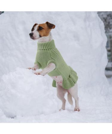 Buy Alagirls Winter Thick Warm Dog Sweater | Soft Turtleneck Knit Sweaters for Small Dogs & Cats - Sage Green XS - Buy Online on GoSupps.com