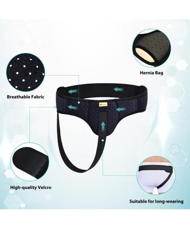 Tenbon Hernia Belt Truss for Single/Double Inguinal or Sports Hernia Hernia Support Brace for Men for Women Pain Relief Recovery Strap with Removable Compression Pads Comfortable Material (Medium) - Buy Online on GoSupps.com