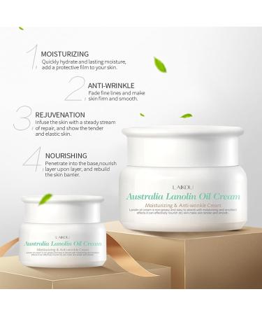 HXLYBD Lanolin Cream Natural Australian Lanolin Anti-Wrinkle Moisturizer Daily & Night Smoothing Cream for Rough Dry Skin Non-Greasy 35g - Buy Online on GoSupps.com