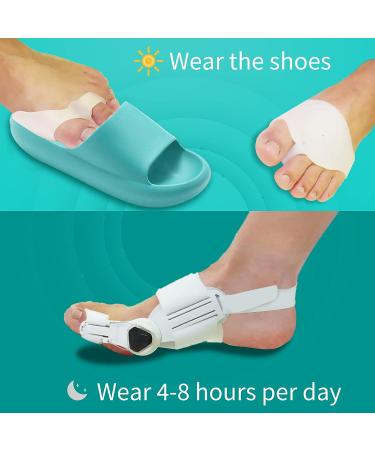 Orthopedic Bunion Corrector for Women & Men - Adjustable Toe Straightener with Silicone Pad and Heel Strap - Buy Online on GoSupps.com