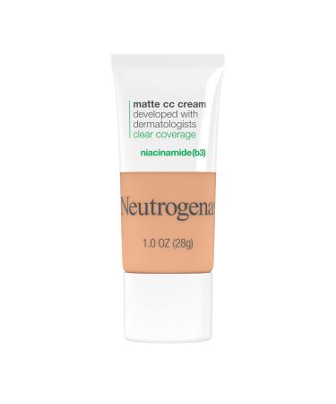 Neutrogena Clear Coverage Flawless Matte CC Cream, Full-Coverage Color Correcting Cream Face Makeup with Niacinamide (b3), Hypoallergenic, Oil Free & -Fragrance Free, Butter, 1 oz