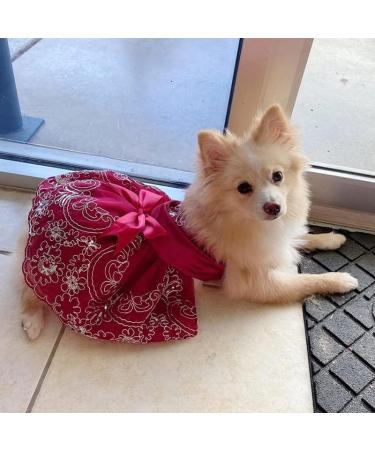 Delifur X-Large Red Dog Tutu Wedding Dress - Flower Princess Pet Costume for Spring & Summer Parties - Buy Online on GoSupps.com