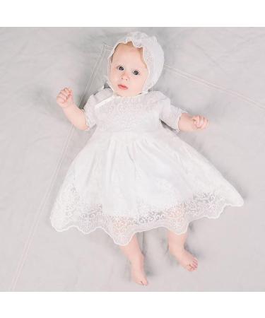 Leideur Baby White Christening Gown 18-24 Months | Baptism Dress for Girls | Special Occasion Birthday Dress - Buy Online on GoSupps.com