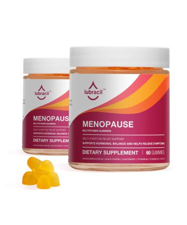 Lubracil Menopause Gummies - Women's Natural Hormone-Free Daily Dietary Supplement for Hot Flashes Night Sweats & Mood Swings with Black Cohosh & Ashwagandha - 120 Gummies 2 Packs 120 Count (Pack of 2)