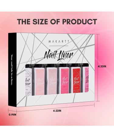 Makartt 6 Colors Nail Liner Gel Nail Polish Set Nails Liner Gel Paint for Nail Painting Soak Off UV Liner Gel DIY Design Manicure Drawing Kit Pink Colors - Buy Online on GoSupps.com