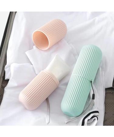 Zhongguoqiaomoo Portable Travel Toothbrush Holder Set - 2 Piece Antibacterial Dustproof & Suction Cup for Hiking Business Trips Camping School & Home - Buy Online on GoSupps.com