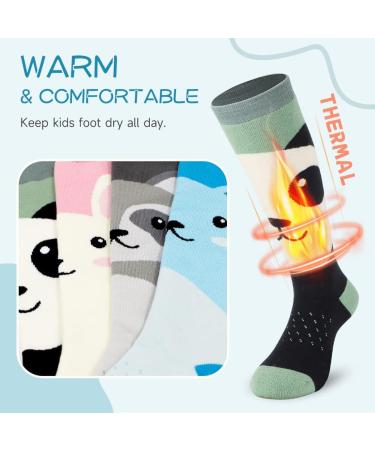 Findway Children Ski Socks - High-Performance Thermal OTC Anti-Slip Winter Socks for Boys & Girls | 2 Pack (Rabbits & Panda) - Perfect for Skiing Snowboarding Hiking - Buy Online on GoSupps.com