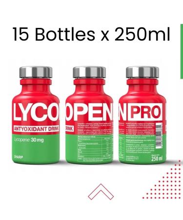 LycopenPRO Lycopene Drink Set - 15x250 ml | 30 mg Natural Lycopene per Bottle | Shop Internationally - Buy Online on GoSupps.com